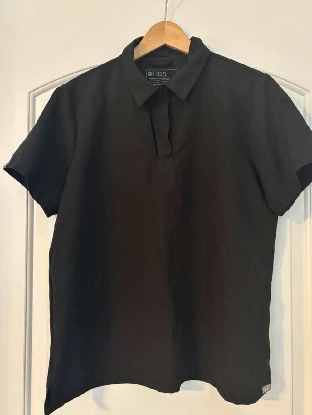 FIGS Nala Technical Collection Polo Scrub Top Black Women's Size XL